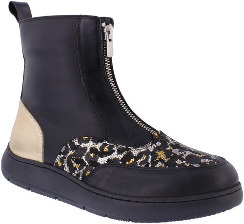 Adesso | Inga Zip Front Ankle Boot | Shimmering Lynx