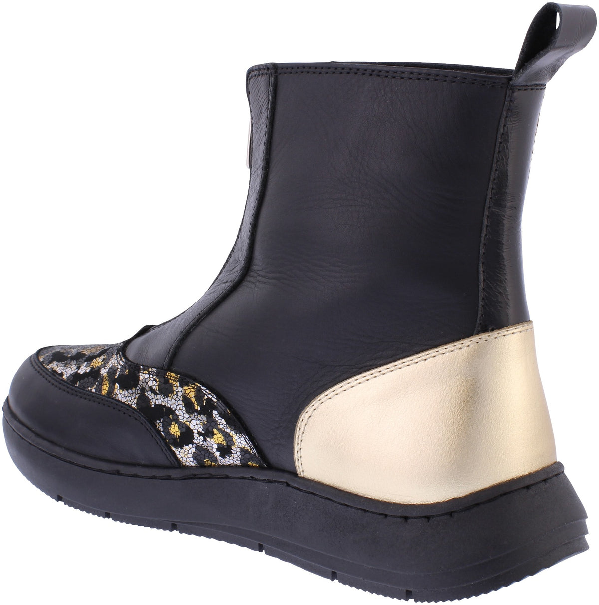 Adesso | Inga Zip Front Ankle Boot | Shimmering Lynx