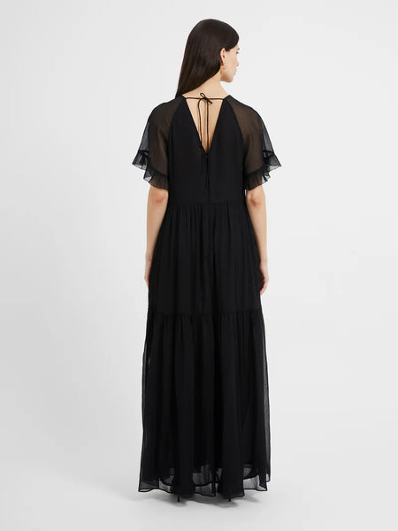 Gossamer Chiffon Tiered Maxi Dress | J1WAD | Black