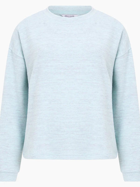 Super Soft Jersey Button Sweatshirt | J7WAF | Aqua Green