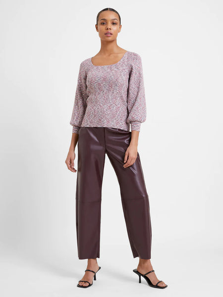 Autumn Marl Knit Square Neck Jumper | J8VAJ | Wine Marl