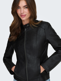 JDYEmily Faux Leather Jacket | Black