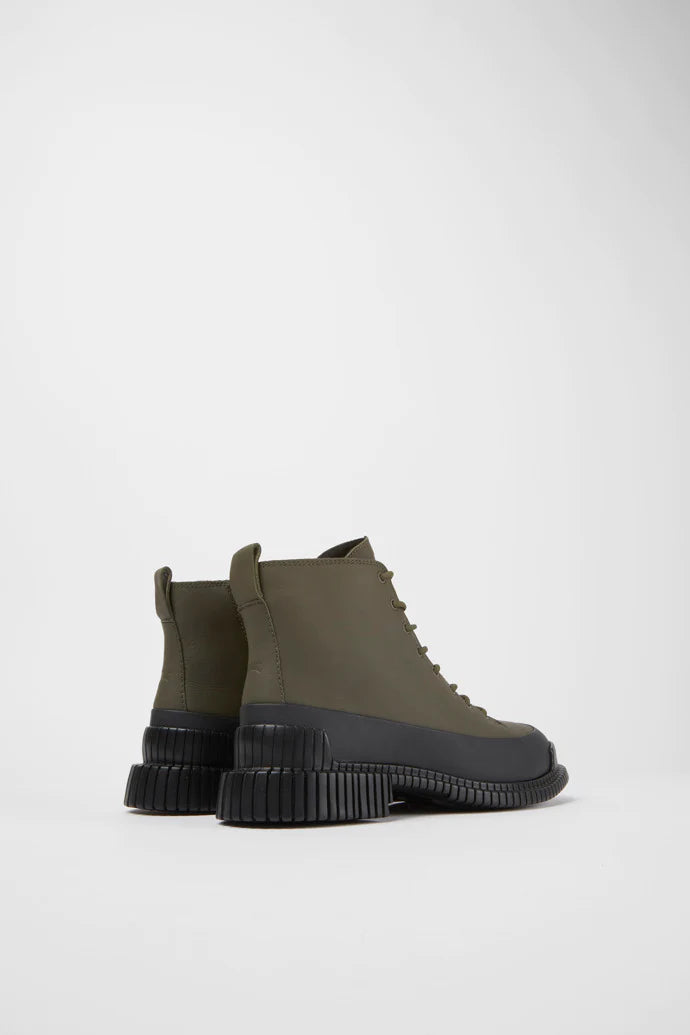 Camper | Pix Lace Up Leather Boot | Olive Green