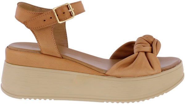 Adesso | Kera Leather Wedge Sandal | Tan