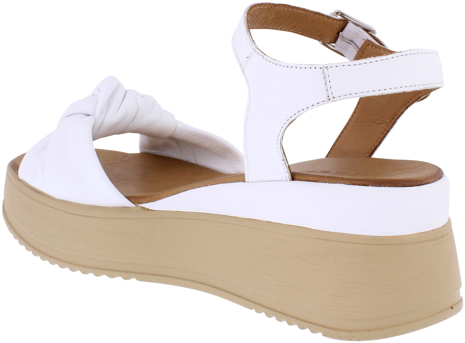 Adesso | Kera Leather Wedge Sandal | White