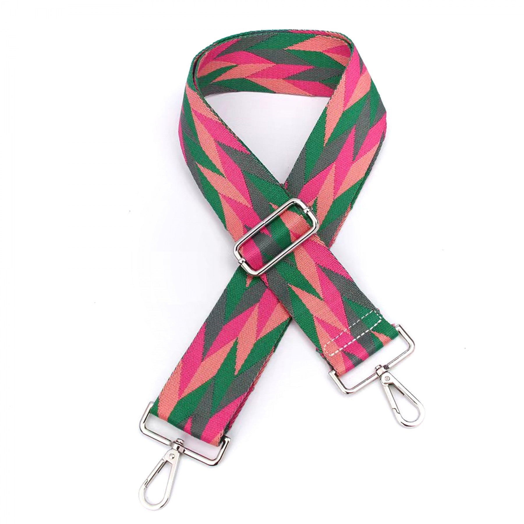 Geometric Leaf Bag Strap | Green Multi