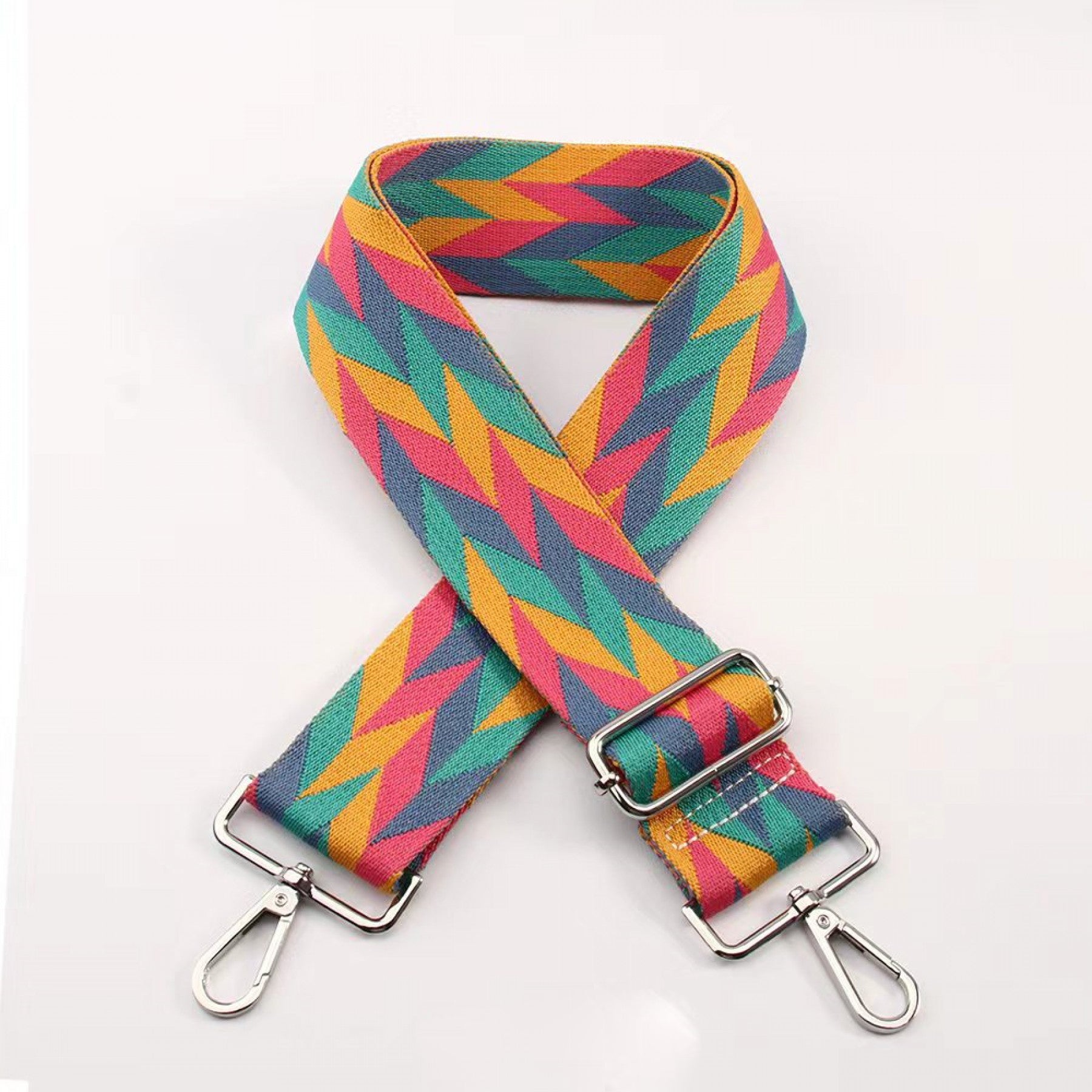Geometric Leaf Bag Strap | Rose Multi