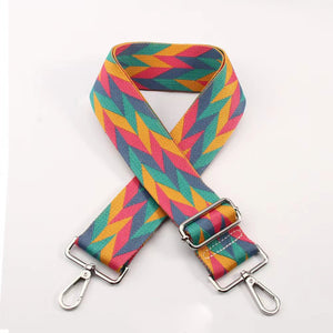 Geometric Leaf Bag Strap | Rose Multi