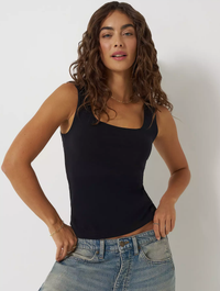 Lee Square Neck Tank Top | Black