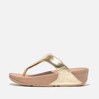 Fitflop|LULU Metallic Leather Toe-Post Sandals platino