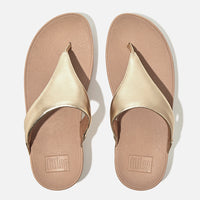 Fitflop|LULU Metallic Leather Toe-Post Sandals platino
