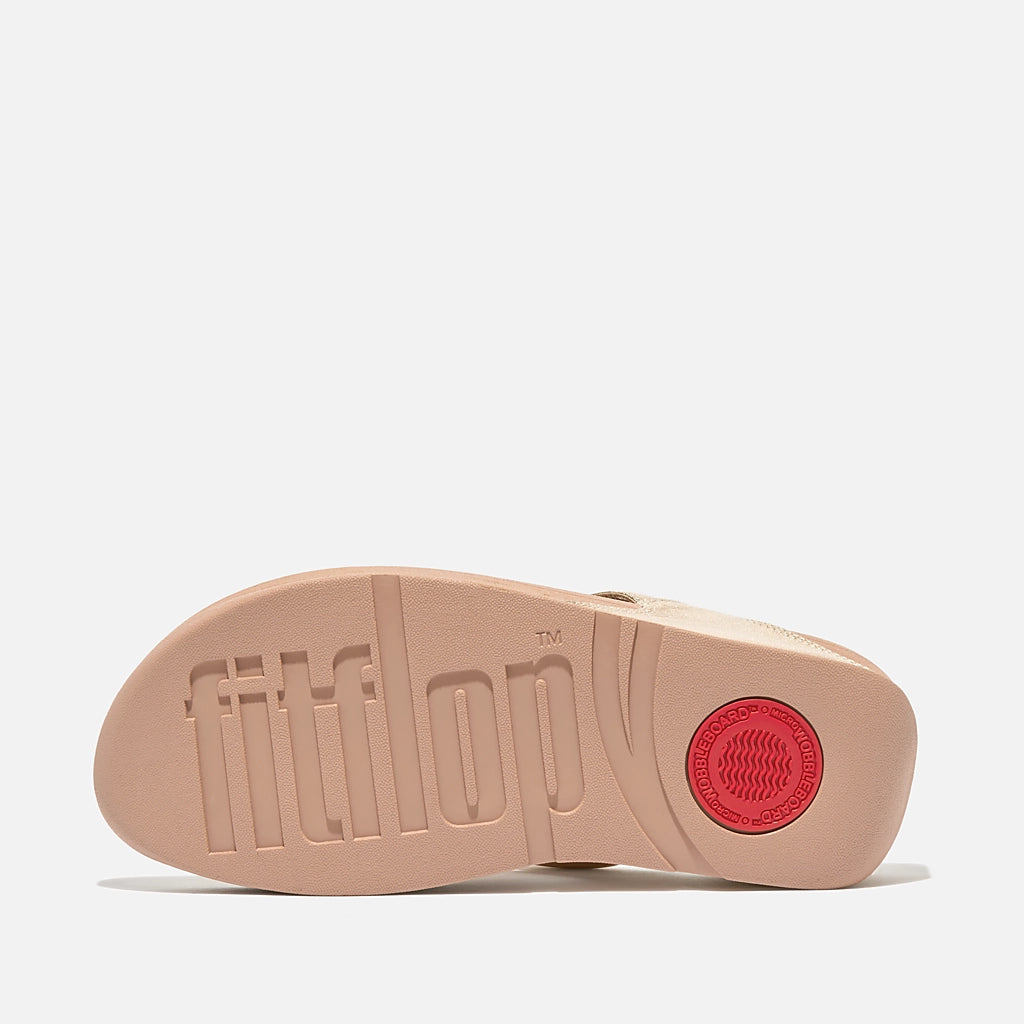 Fitflop|LULU Metallic Leather Toe-Post Sandals platino