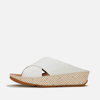 Fitflop|LULU Lux Graphic-Weave Leather Cross Slides