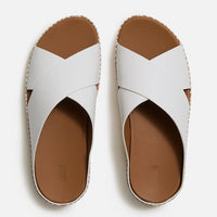 Fitflop|LULU Lux Graphic-Weave Leather Cross Slides
