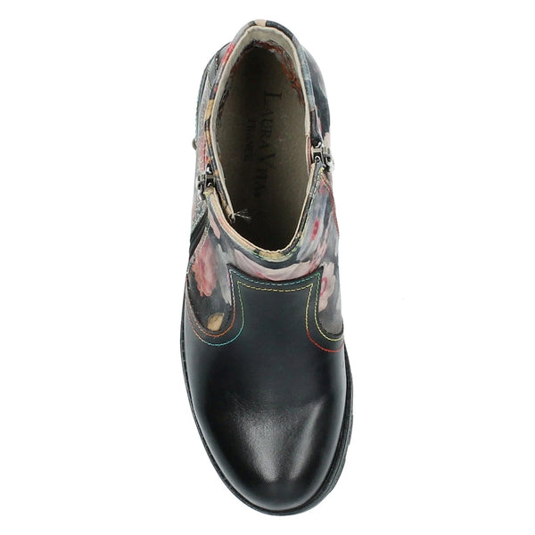 Laura Vita | Cocrailo 74 Floral Ankle Boot | Black Multi