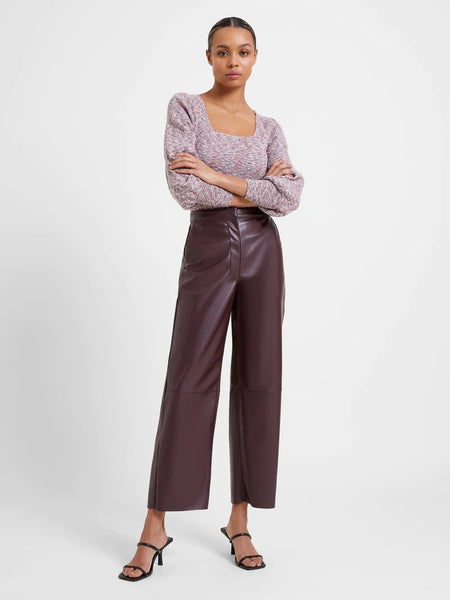 Autumn Marl Knit Square Neck Jumper | J8VAJ | Wine Marl