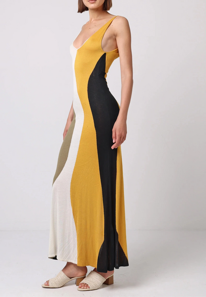 Abstract Print Soft Knit Maxi Dress | Multi