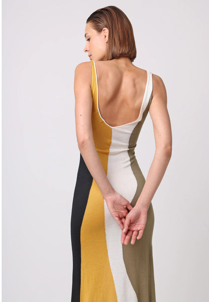 Abstract Print Soft Knit Maxi Dress | Multi
