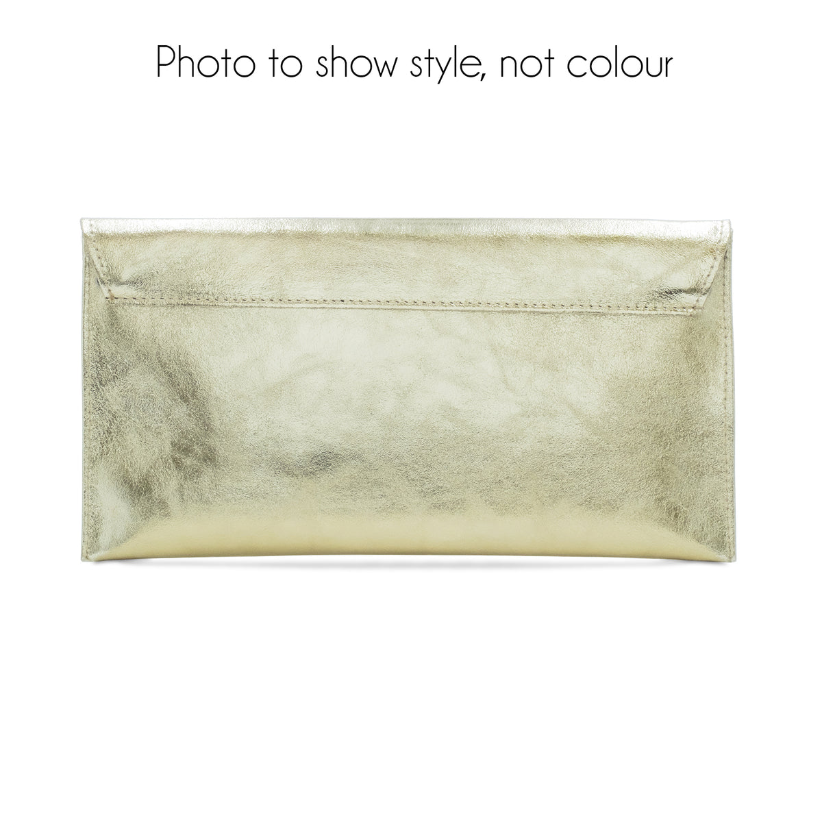 Metallic Leather Envelope Clutch | Teal