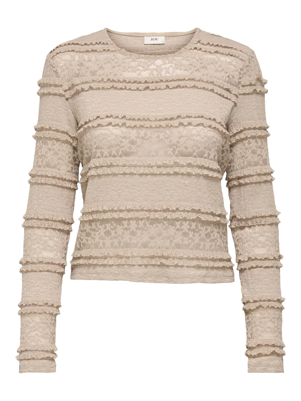 JDYSarah L/S Lace Top | Hummus/Beige