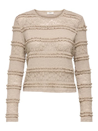 JDYSarah L/S Lace Top | Hummus/Beige