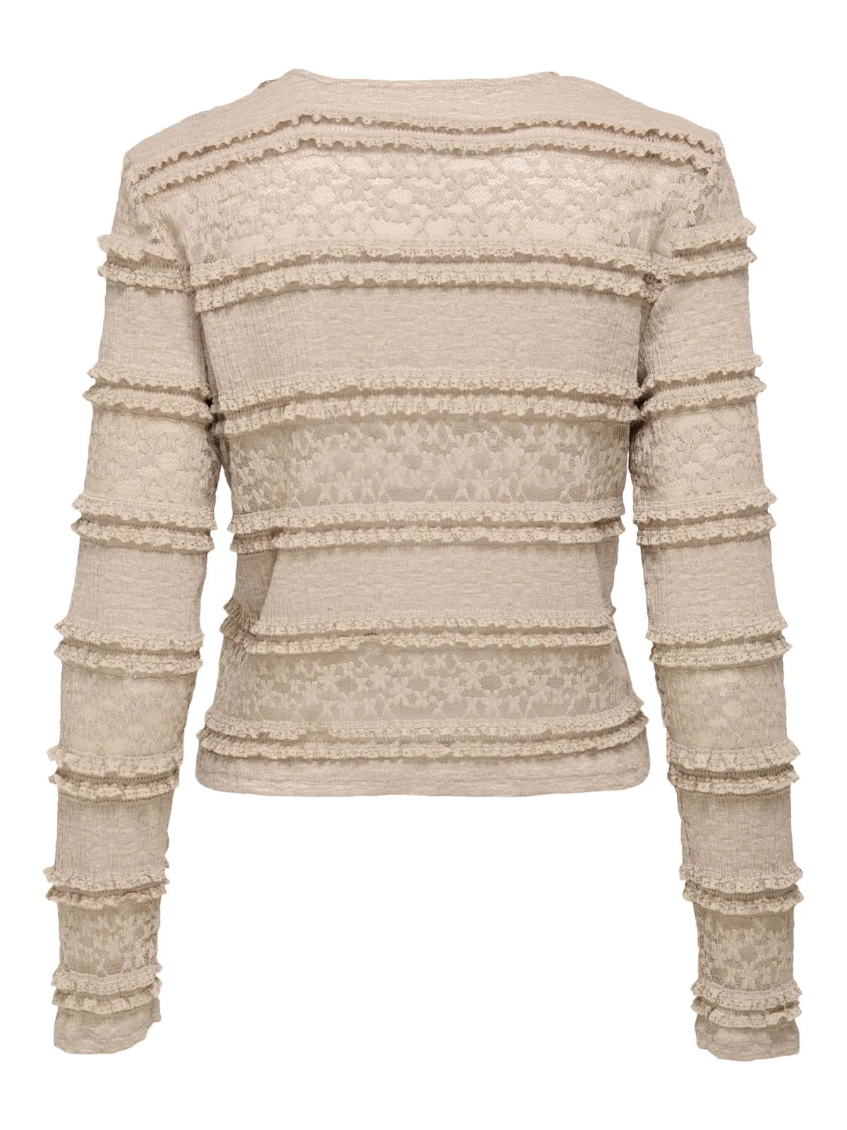 JDYSarah L/S Lace Top | Hummus/Beige