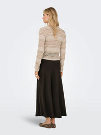 JDYSarah L/S Lace Top | Hummus/Beige