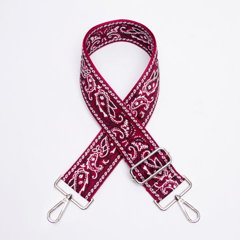 Paisley Bag Strap | Dark Red