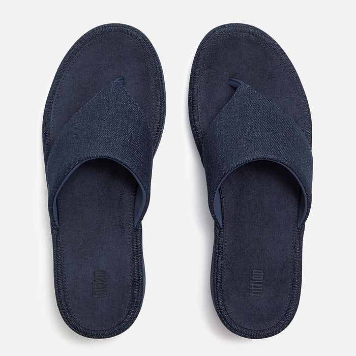 Fitflop|PLATFFORMS Denim Wedge Toe-Post Sandals