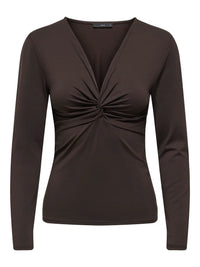 Onllone Life L/S Knot Detail Top | Chocolate
