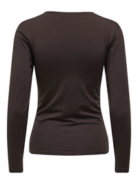 Onllone Life L/S Knot Detail Top | Chocolate