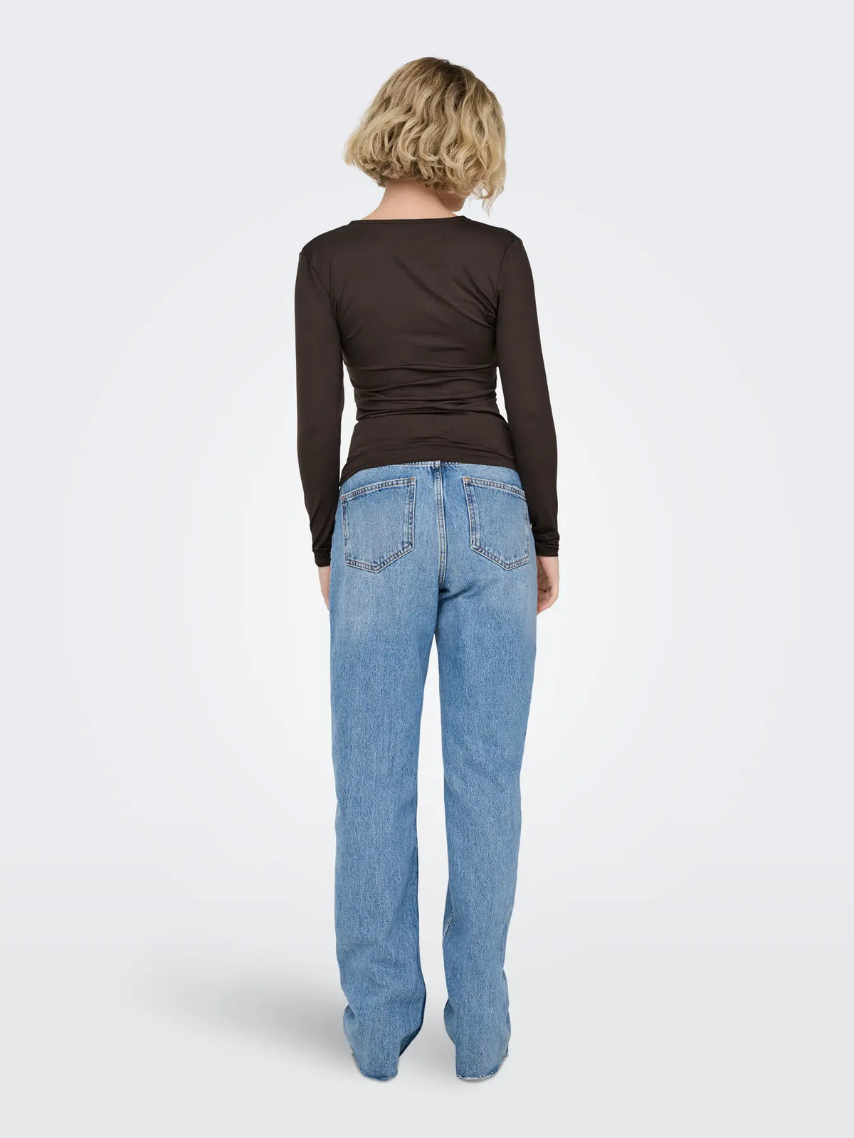 Onllone Life L/S Knot Detail Top | Chocolate