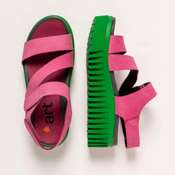 Art | Brighton Sandal 1573 | Nubuck Pink/Green