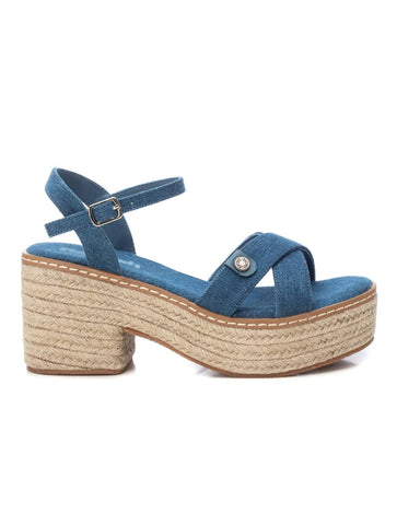 VEGAN Denim Platform Sandal | 193202 | Blue