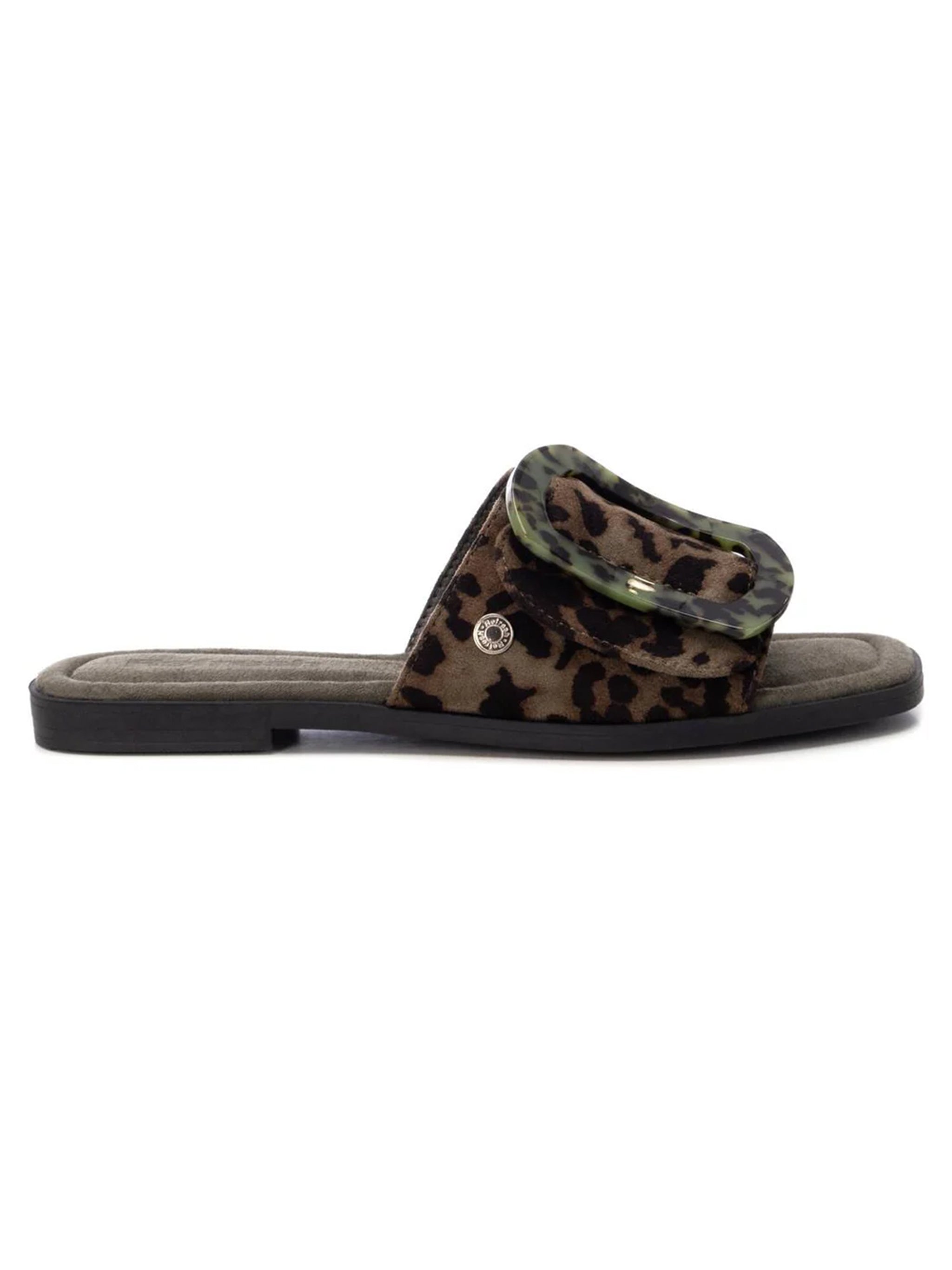 Leopard Slip On Sandal | 17314002 | Khaki
