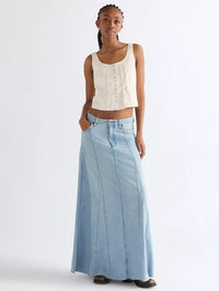 Relaxed Radiating Lightweight Maxi Skirt | Desert Sand
