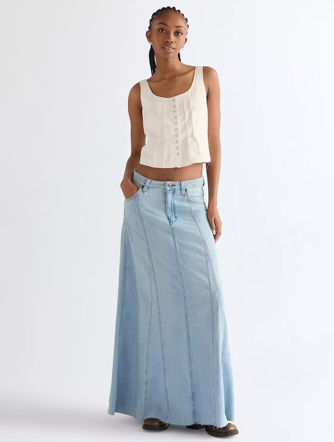 Relaxed Radiating Lightweight Maxi Skirt | Desert Sand