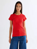 Slim Capped Rib Shirt | Flame Scarlet