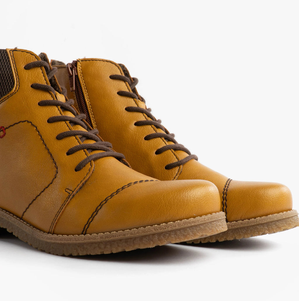 Rieker | 73522-68 | Lace Up Ankle Boot | Yellow