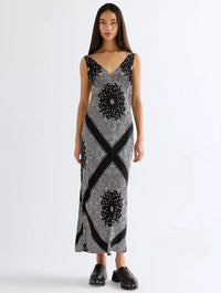 Slim Bias Slip Dress | Faded Black