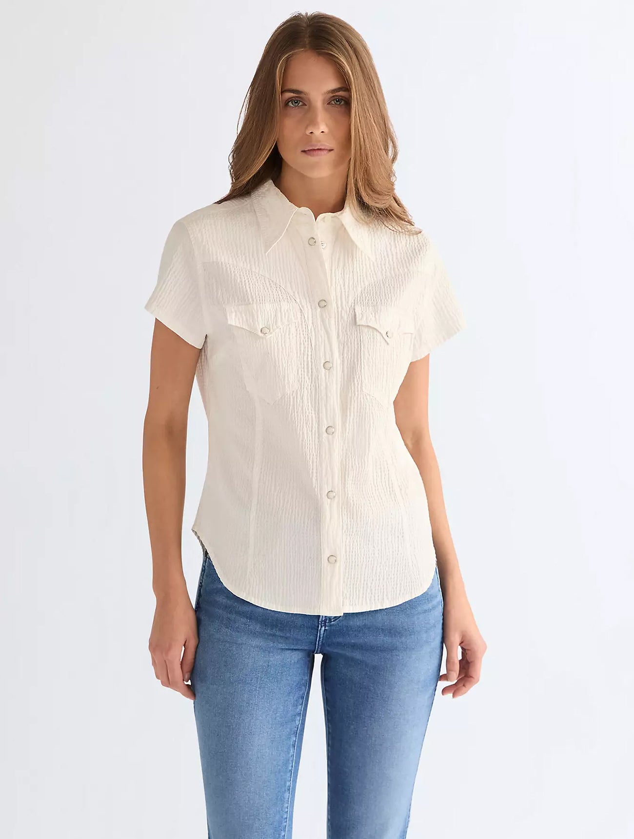 Slim Stylised Western Shirt | Egret