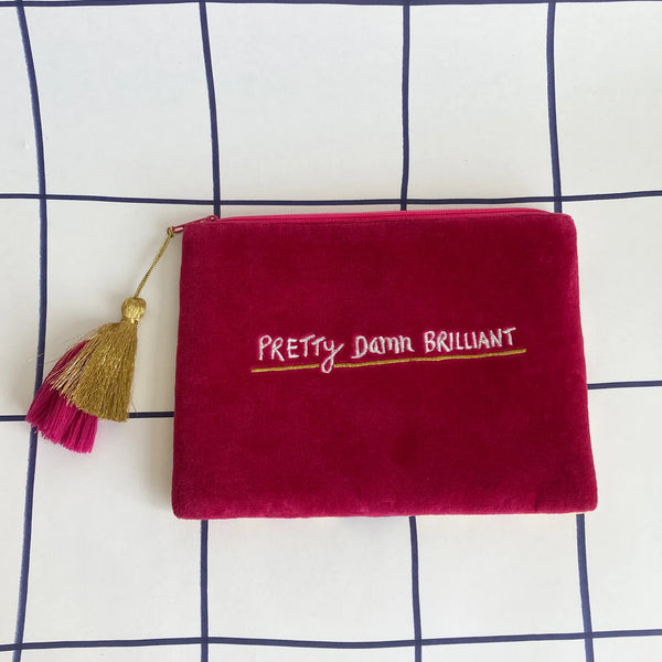 Small Talk Velvet Clutch | I'm Pretty..Pretty Damn Brilliant