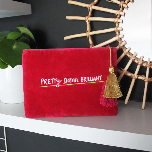 Small Talk Velvet Clutch | I'm Pretty..Pretty Damn Brilliant