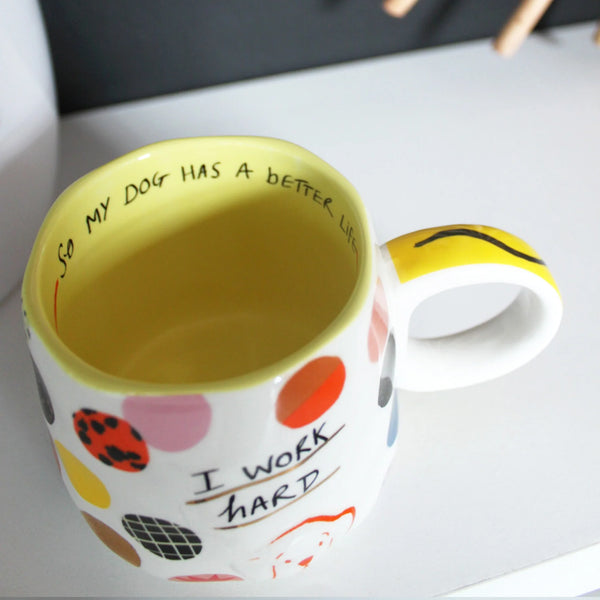 Small Talk 'I Work Hard' Mug
