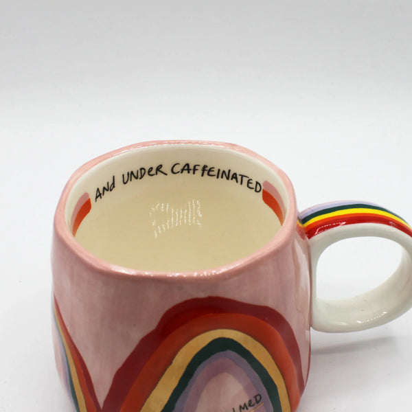 Small Talk 'Overwhelmed' Rainbow Mug