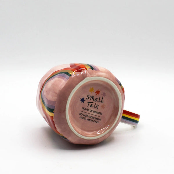 Small Talk 'Overwhelmed' Rainbow Mug