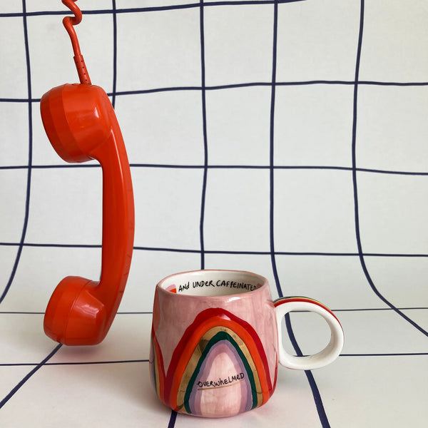Small Talk 'Overwhelmed' Rainbow Mug