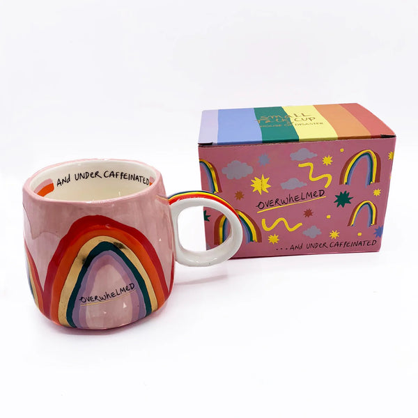 Small Talk 'Overwhelmed' Rainbow Mug