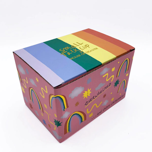 Small Talk 'Overwhelmed' Rainbow Mug