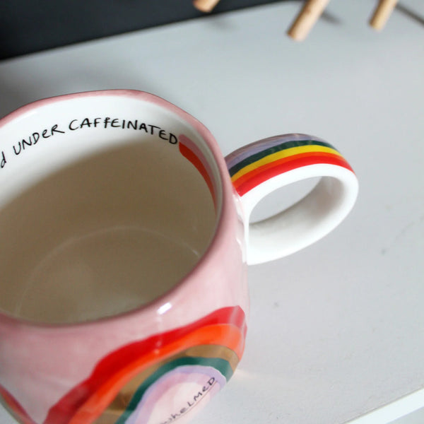 Small Talk 'Overwhelmed' Rainbow Mug
